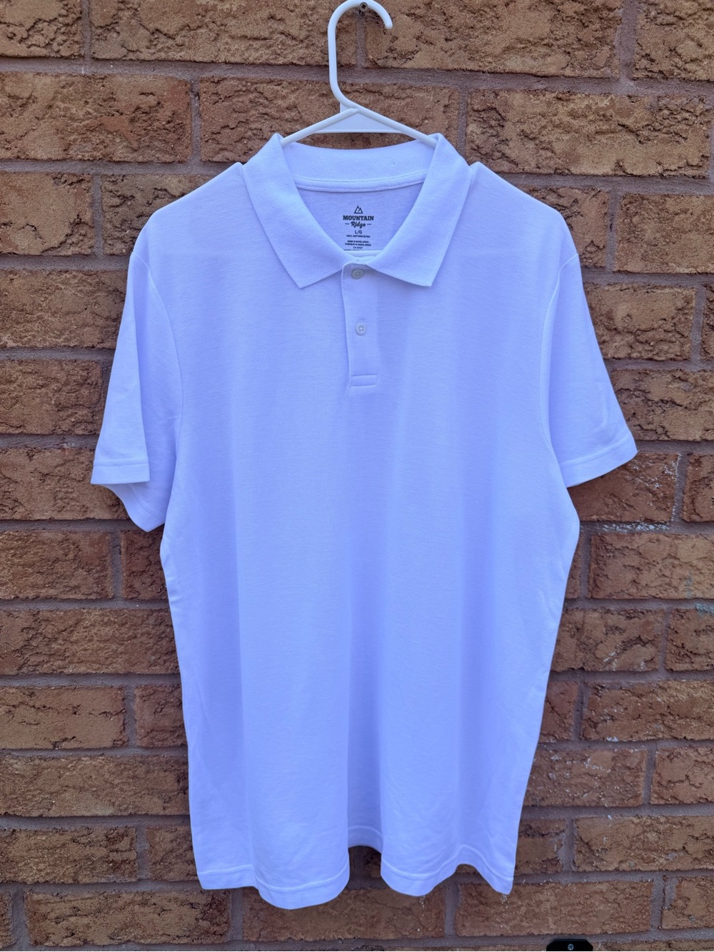 4/$25 • Mountain Ridge Cotton Men’s White Polo